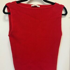 Abercrombie & Fitch Red Ottoman Slash Tank Top